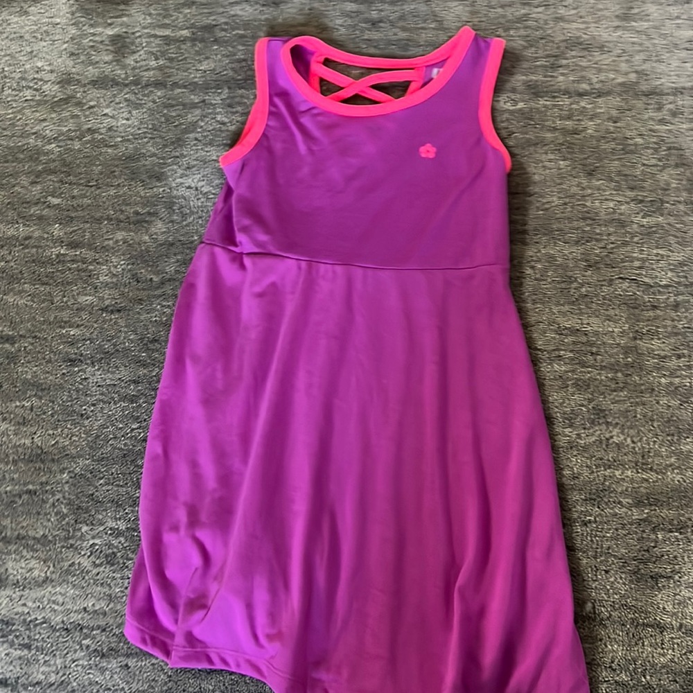 Girl’s 5/6 Purple and fluorescent pink summer dress